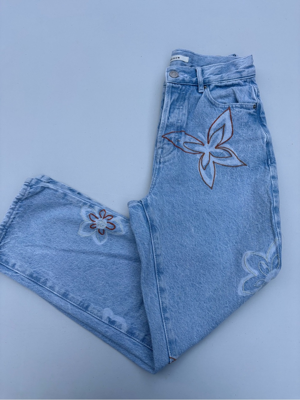 Pacsun Butterfly Embroidered Jeans
